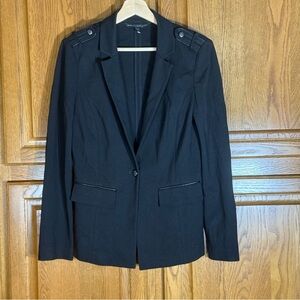 White House Black Market Black Tailored Blazer Military Style Size 4